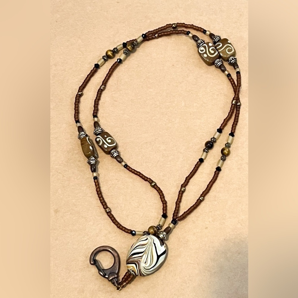 Hand beaded lanyard
